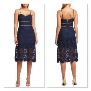 Bardot: Koko Lace Peek-a-Boo Spaghetti Strap Dress size US 8/Medium in Navy